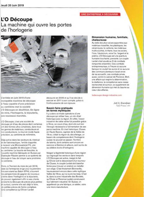 Découpage jet d'eau